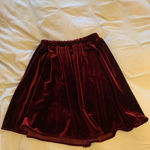 American Apparel Red velvet skirt